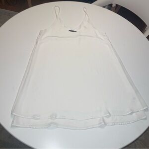 Kriss White Spaghetti Strap Lined Swing Dress S